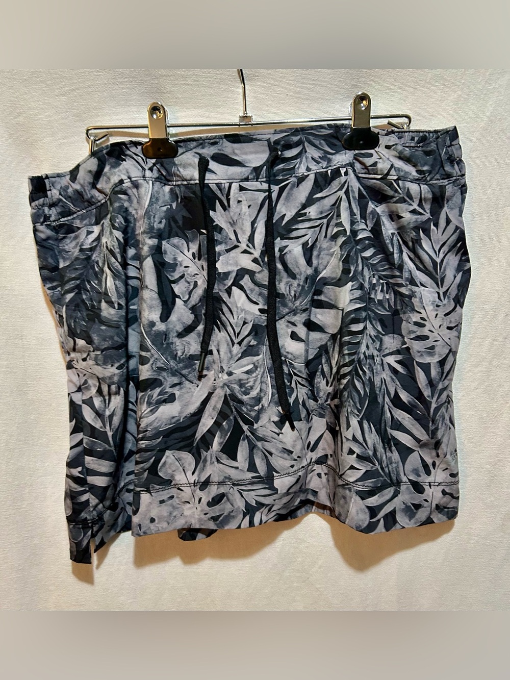 Speedo Tropical Palm Print Swim Skort Shorts Size XL Drawstring Pockets Monstera
